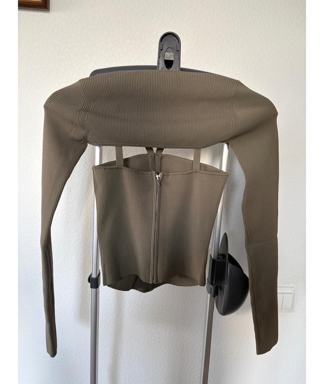 DION LEE Хаки вискозная майка, фото 3
