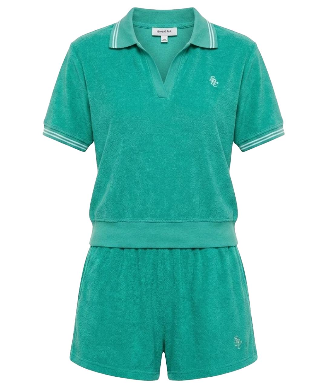 SPORTY AND RICH Зеленый хлопковый костюм с брюками, фото 1