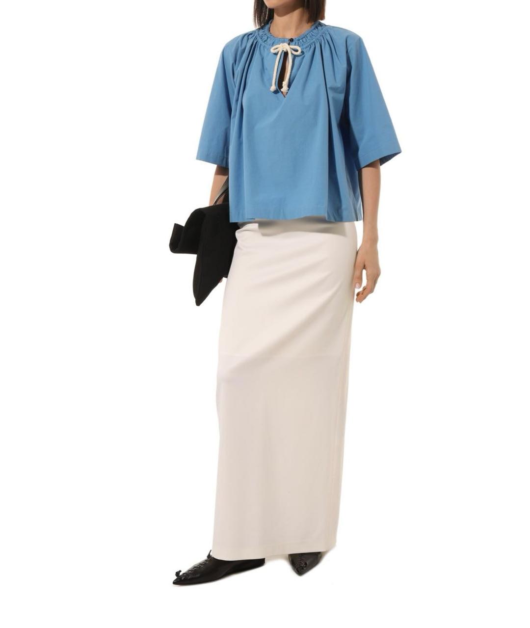JIL SANDER Голубой хлопковый костюм с брюками, фото 8