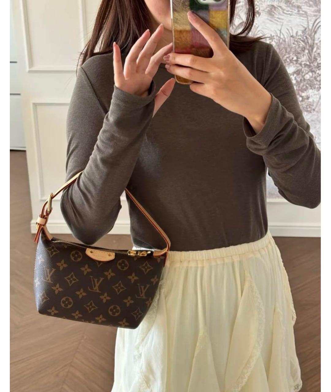 LOUIS VUITTON Коричневая сумка с короткими ручками, фото 5