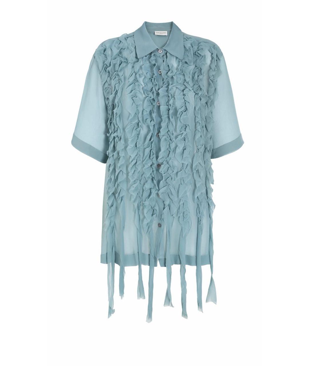 DRIES VAN NOTEN Бирюзовая вискозная блузы, фото 1