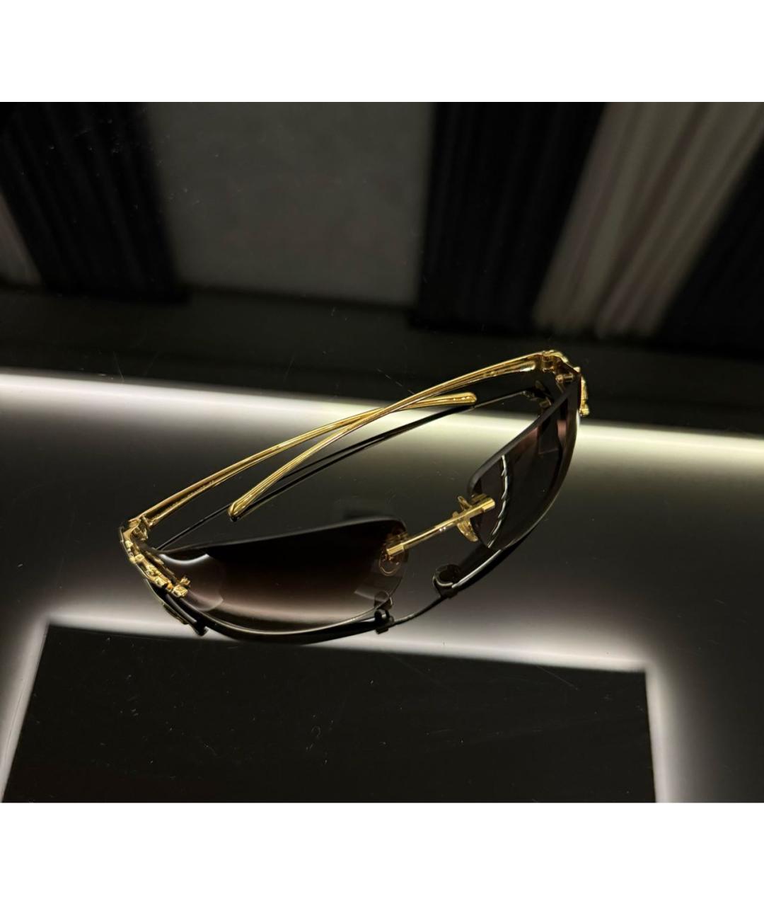 CARTIER Коричневые металлические солнцезащитные очки, фото 2