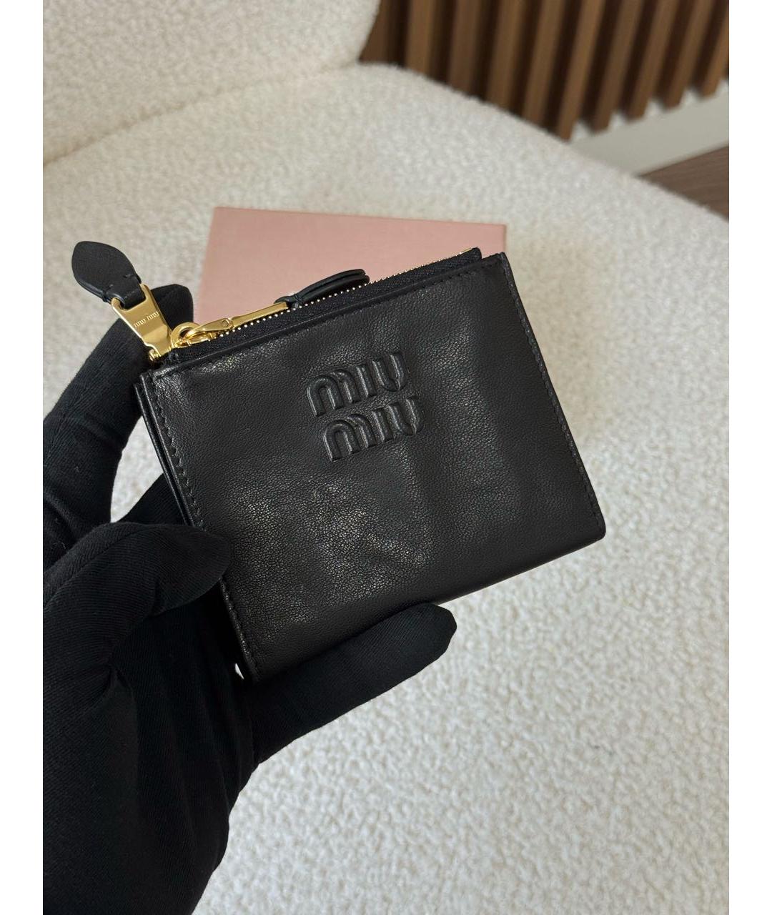 MIU MIU Черный кожаный кошелек, фото 4
