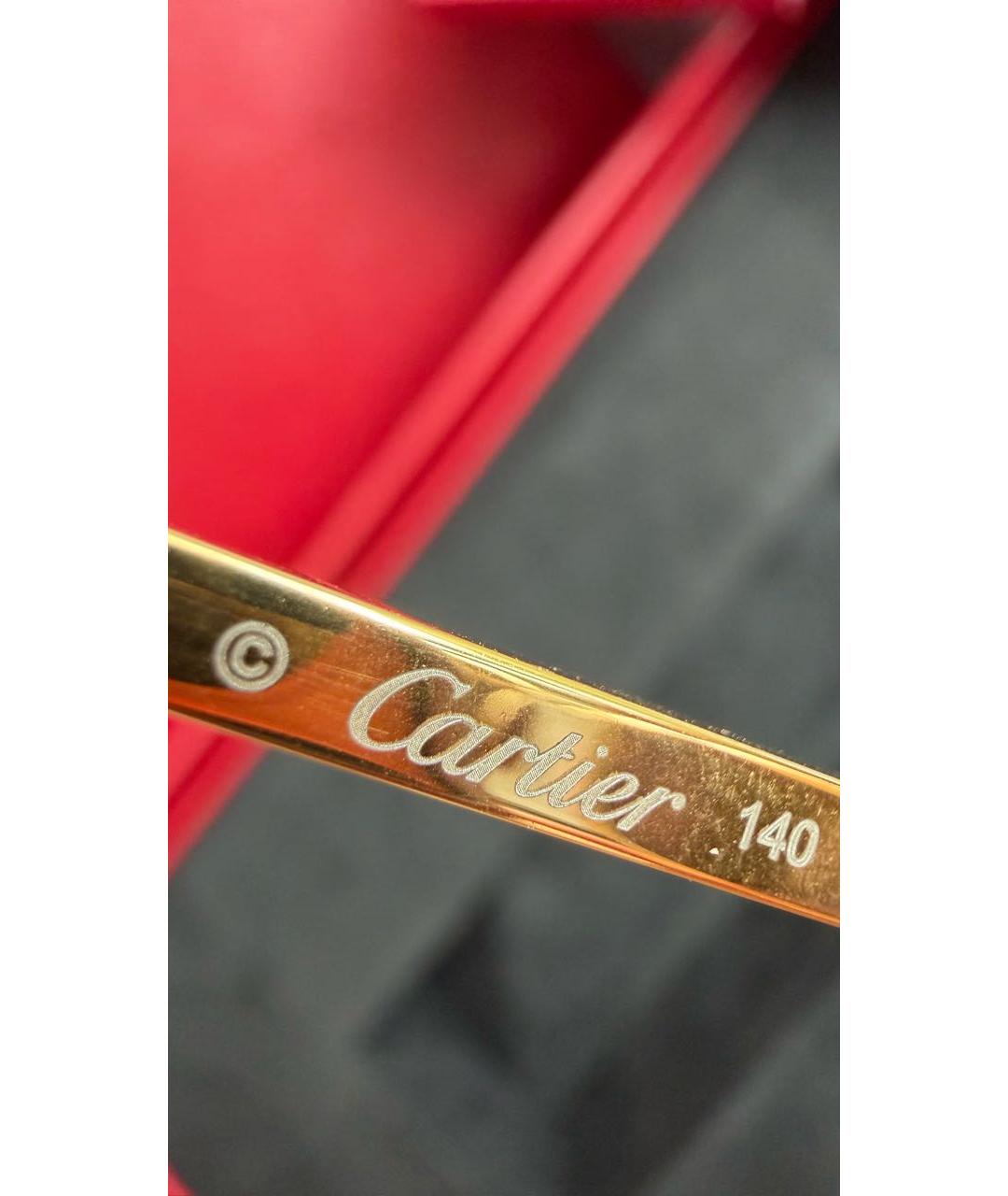 CARTIER Золотые металлические солнцезащитные очки, фото 7