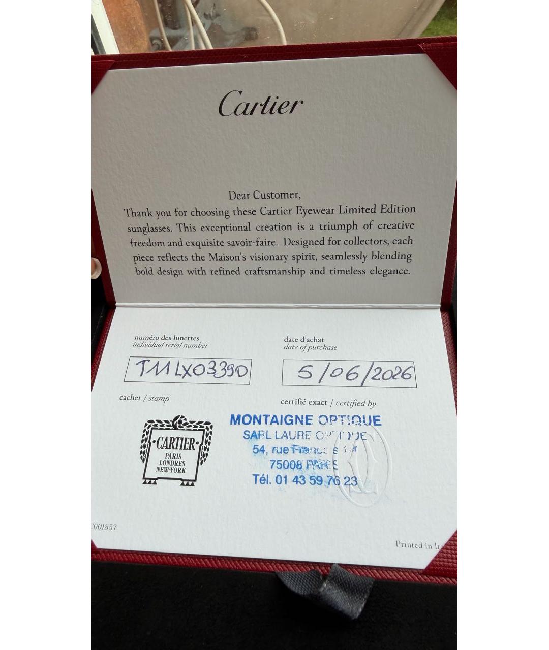 CARTIER Золотые металлические солнцезащитные очки, фото 4