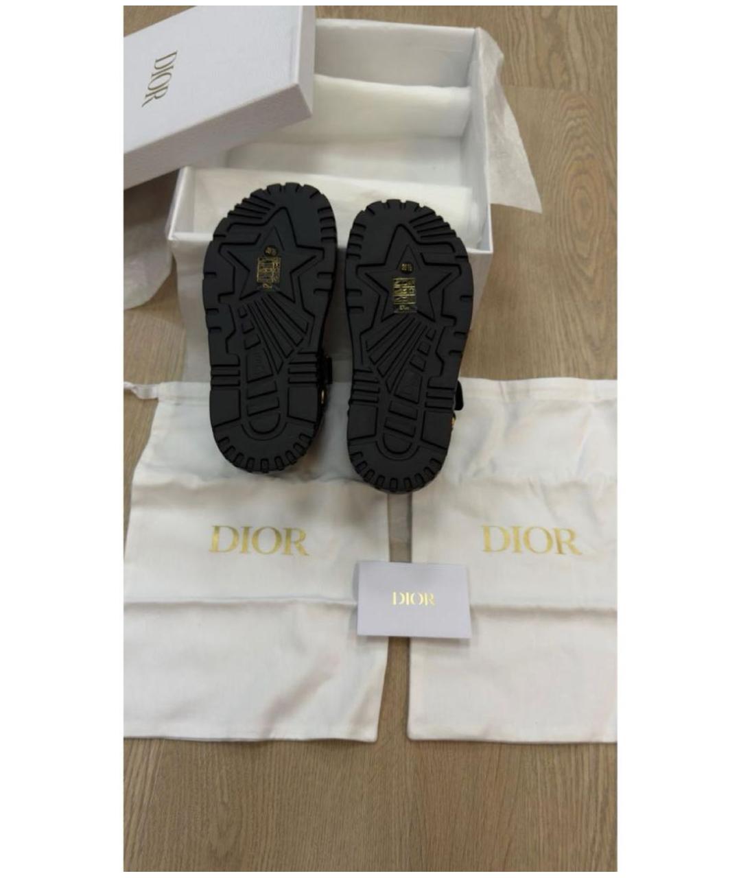 CHRISTIAN DIOR Черные кожаные сандалии, фото 6