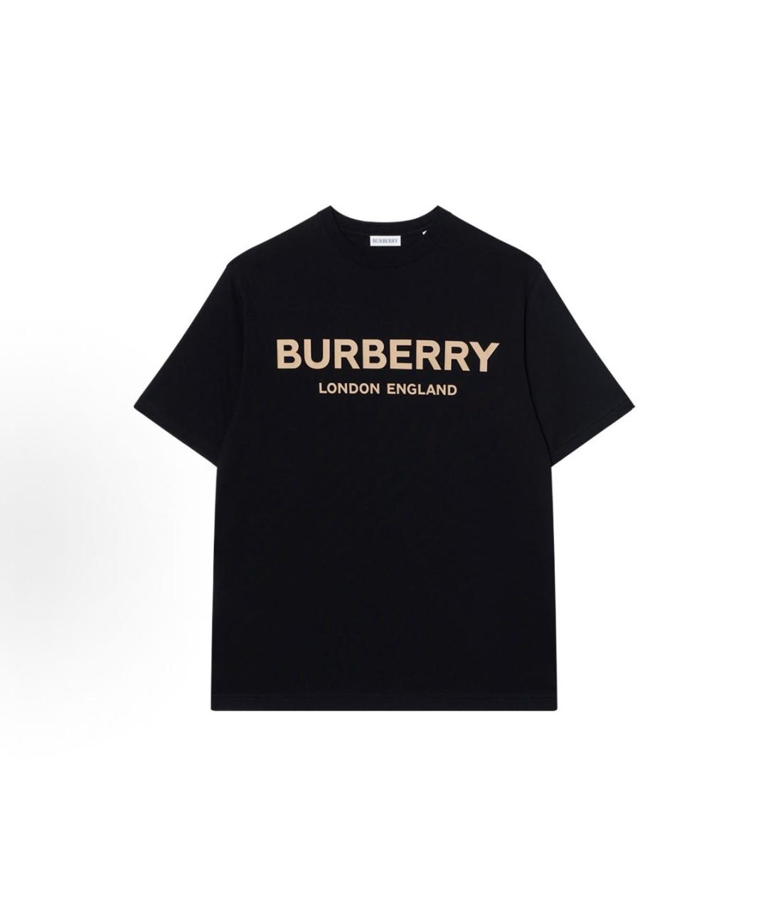 BURBERRY Черная хлопковая футболка, фото 1