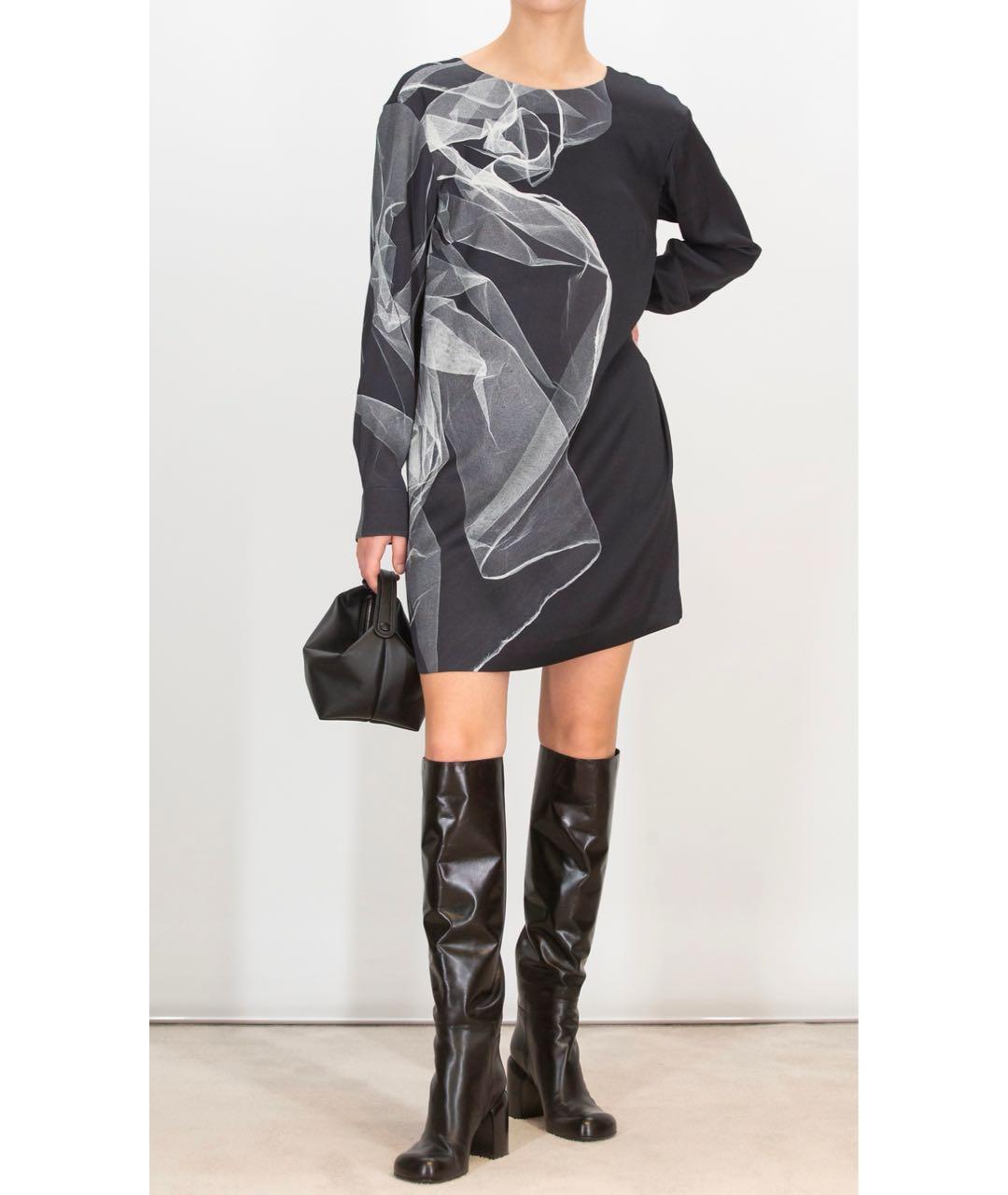 DRIES VAN NOTEN Черное вискозное повседневное платье, фото 3