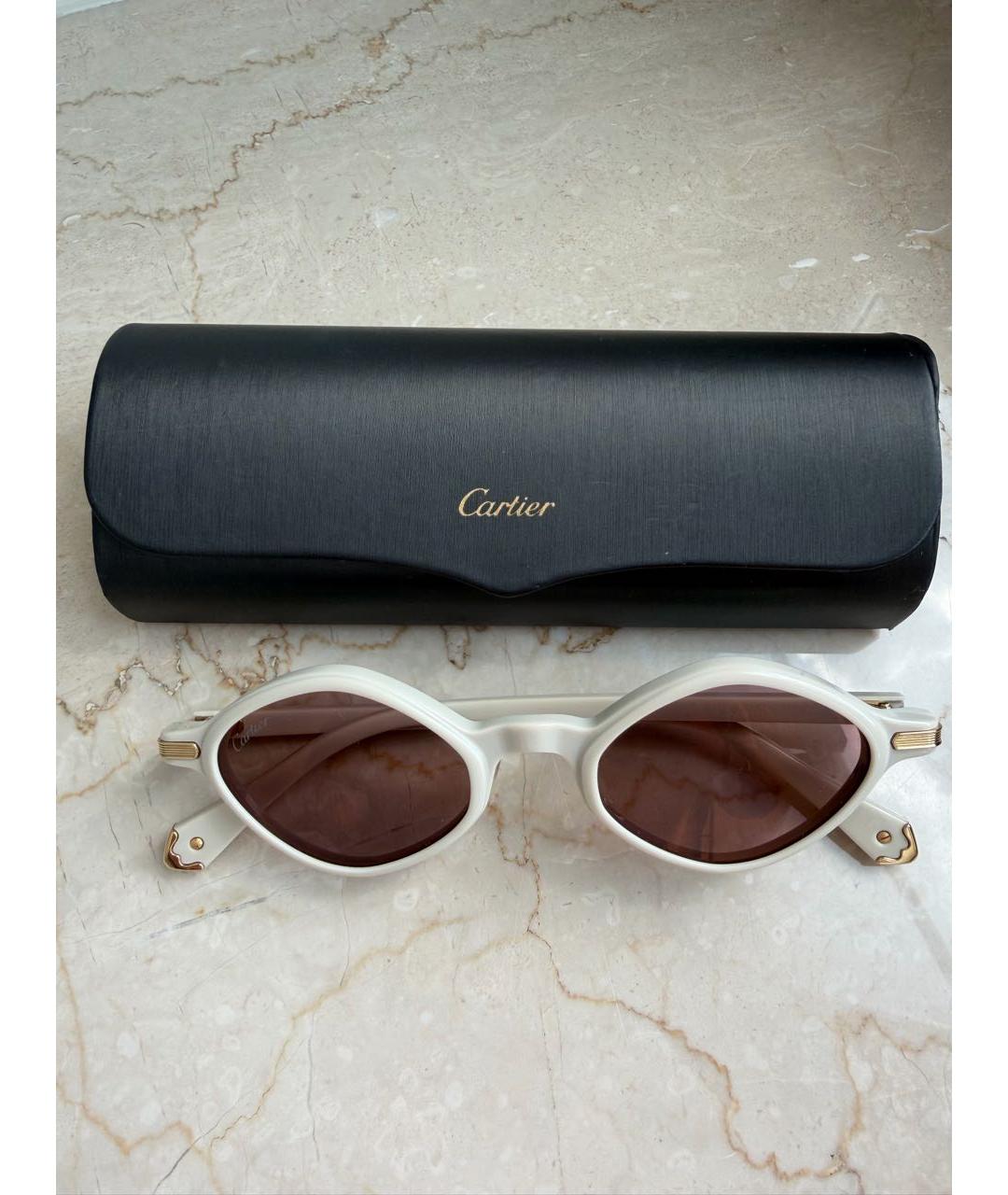 CARTIER Бежевые пластиковые солнцезащитные очки, фото 5