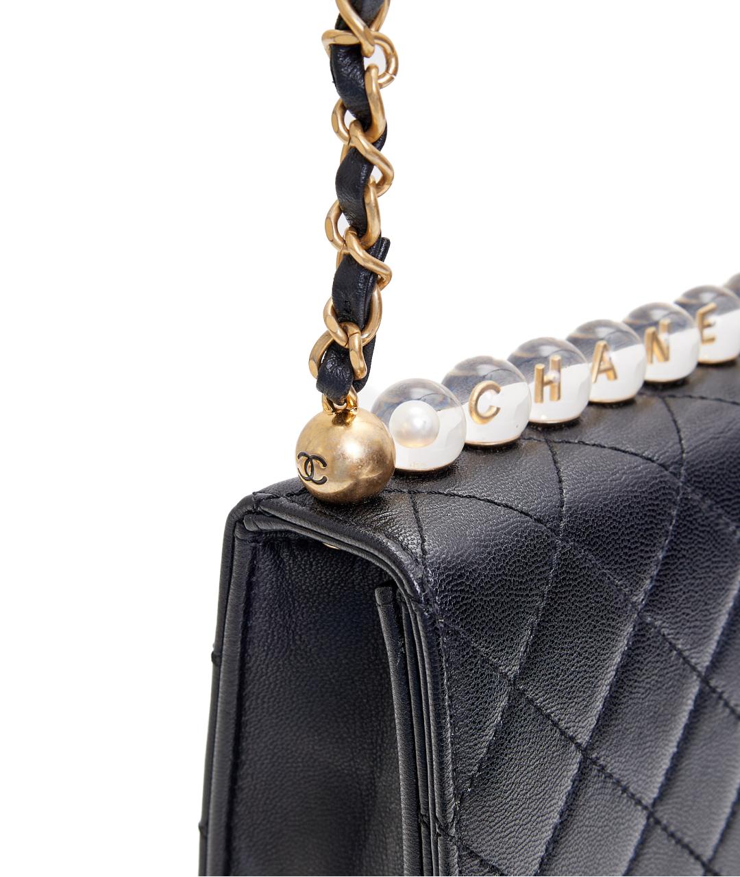 CHANEL Черная кожаная сумка через плечо, фото 6