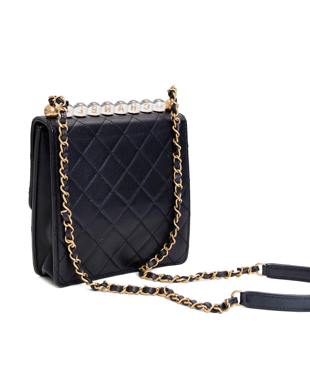 CHANEL Черная кожаная сумка через плечо, фото 4