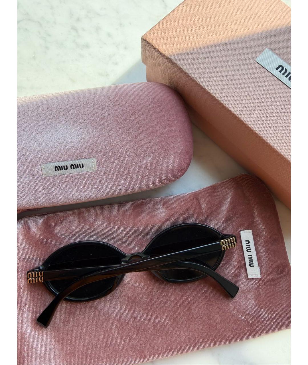 MIU MIU Черные пластиковые солнцезащитные очки, фото 5