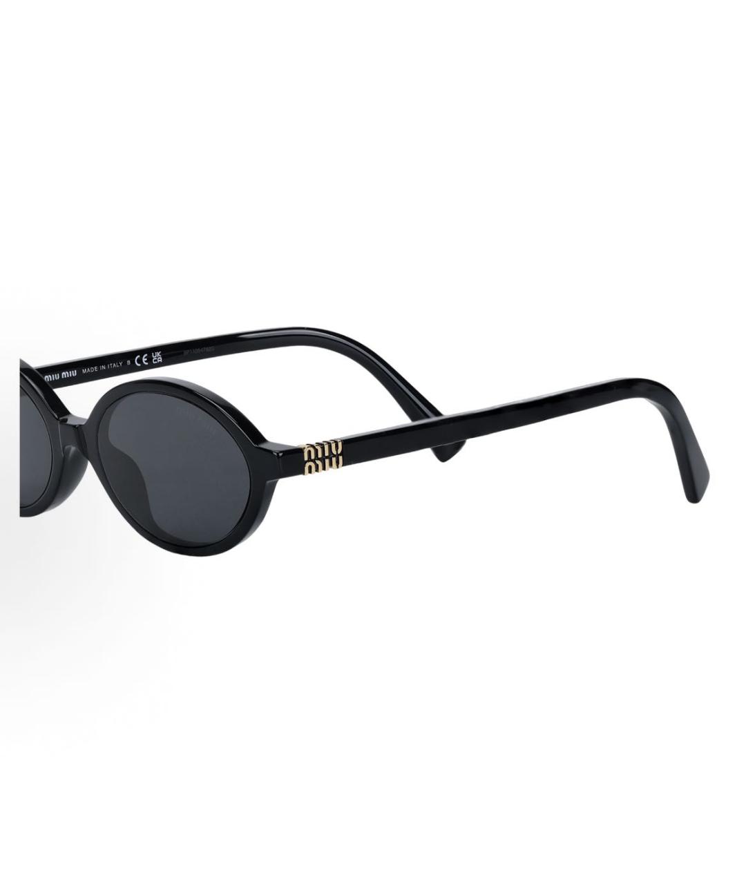MIU MIU Черные пластиковые солнцезащитные очки, фото 3