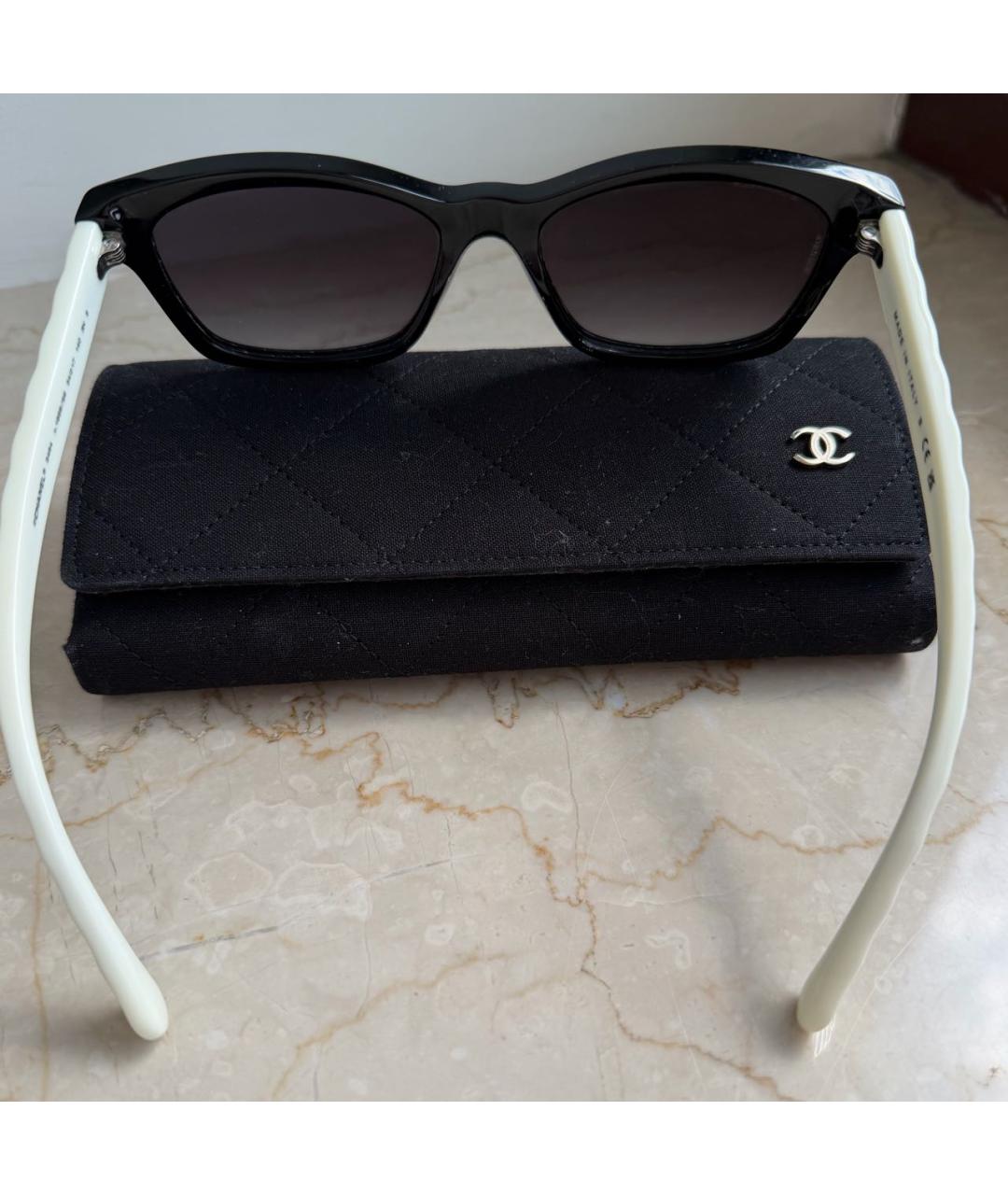 CHANEL Черные пластиковые солнцезащитные очки, фото 2