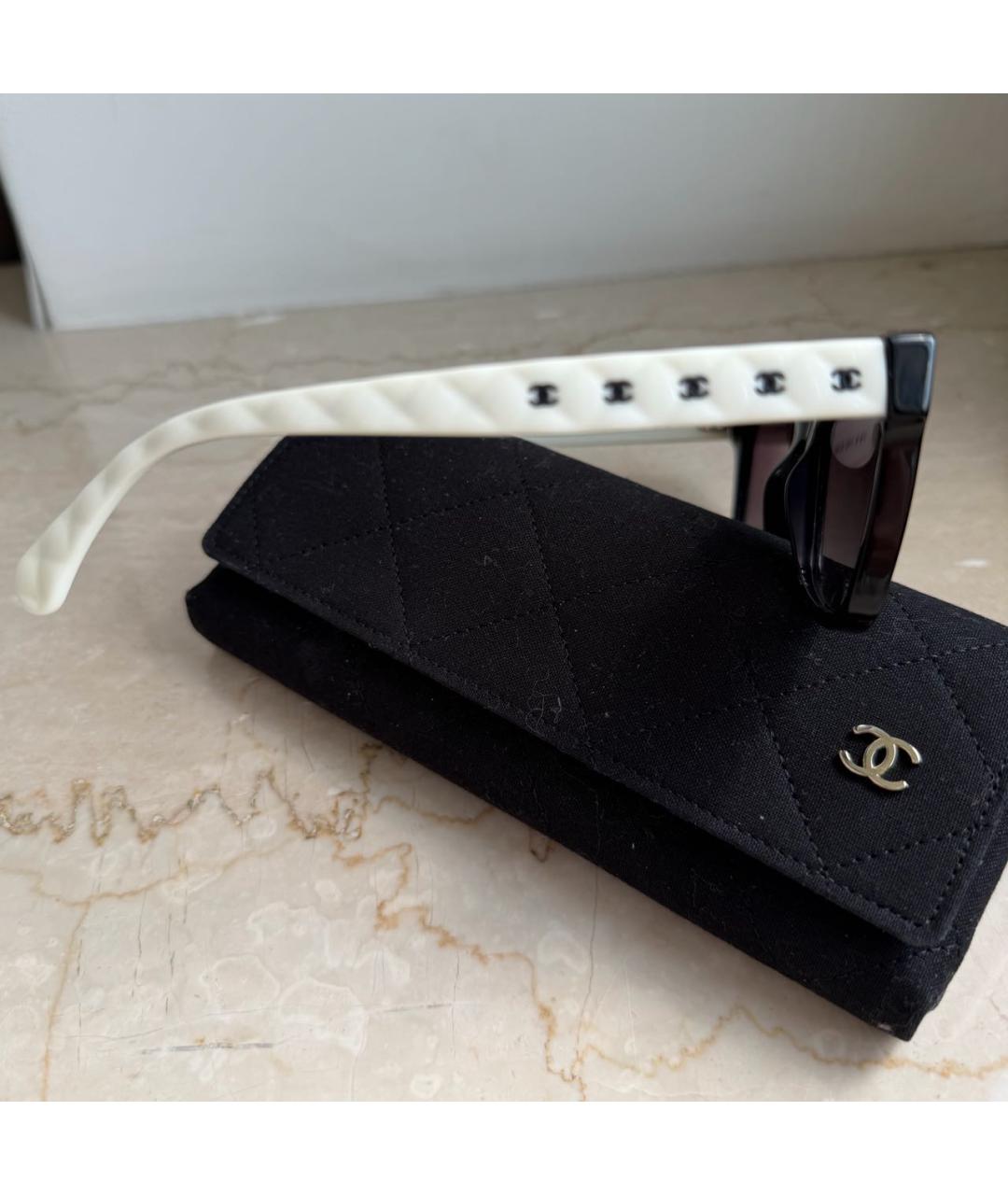 CHANEL Черные пластиковые солнцезащитные очки, фото 3