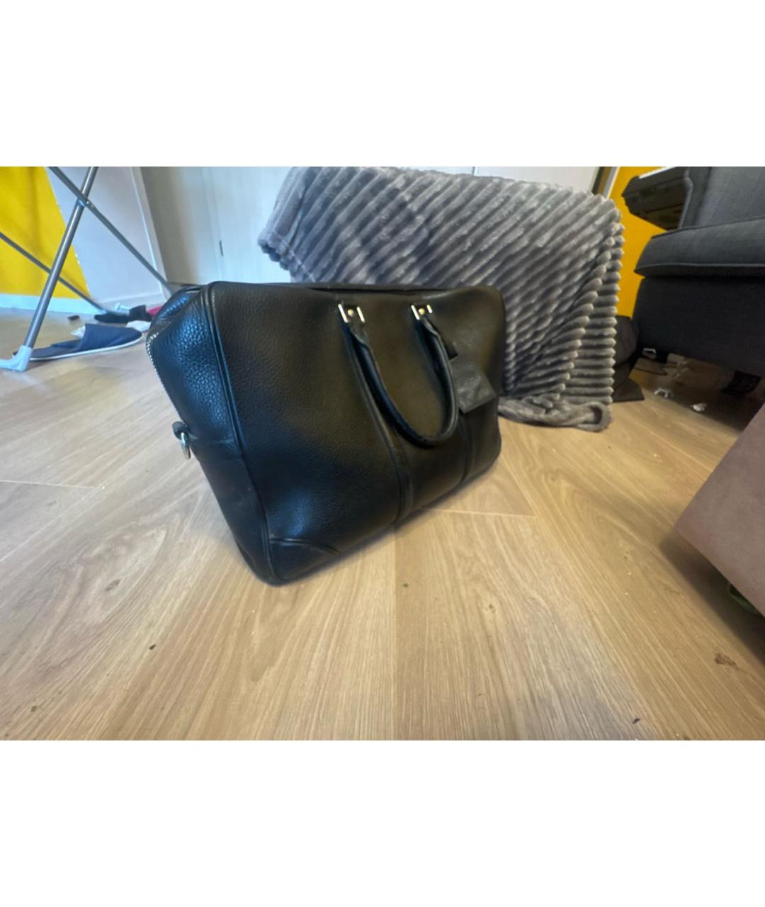 LOUIS VUITTON Черный кожаный портфель, фото 2