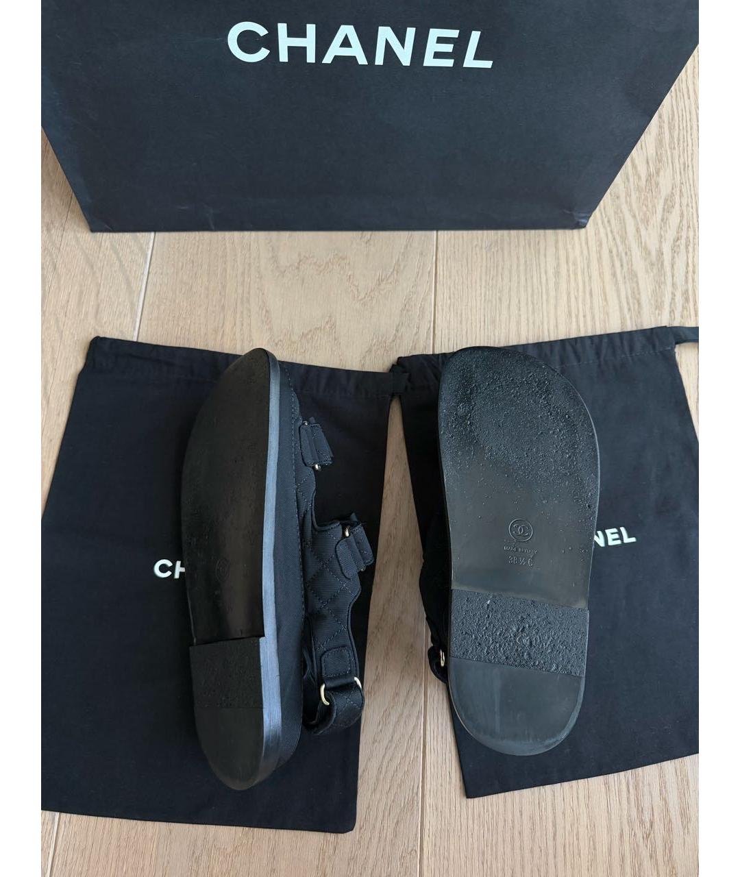 CHANEL Черные сандалии, фото 4