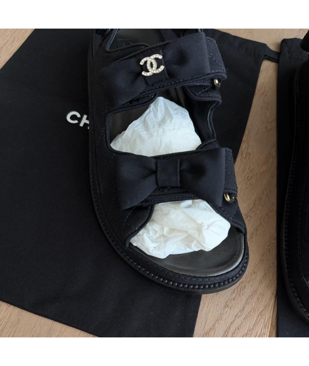 CHANEL Черные сандалии, фото 3