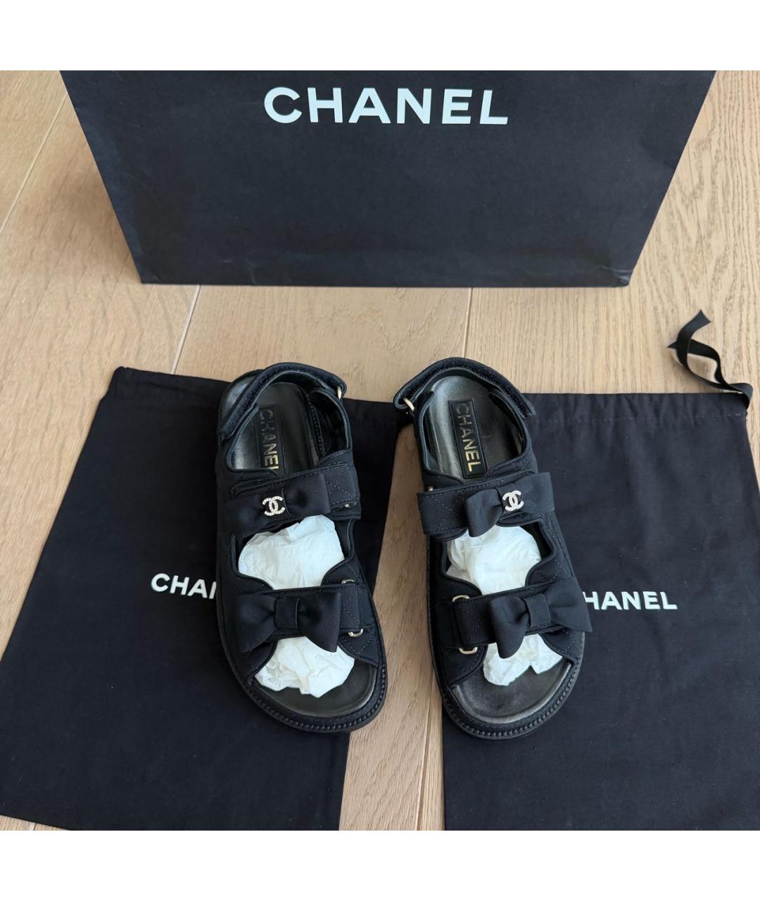 CHANEL Черные сандалии, фото 2
