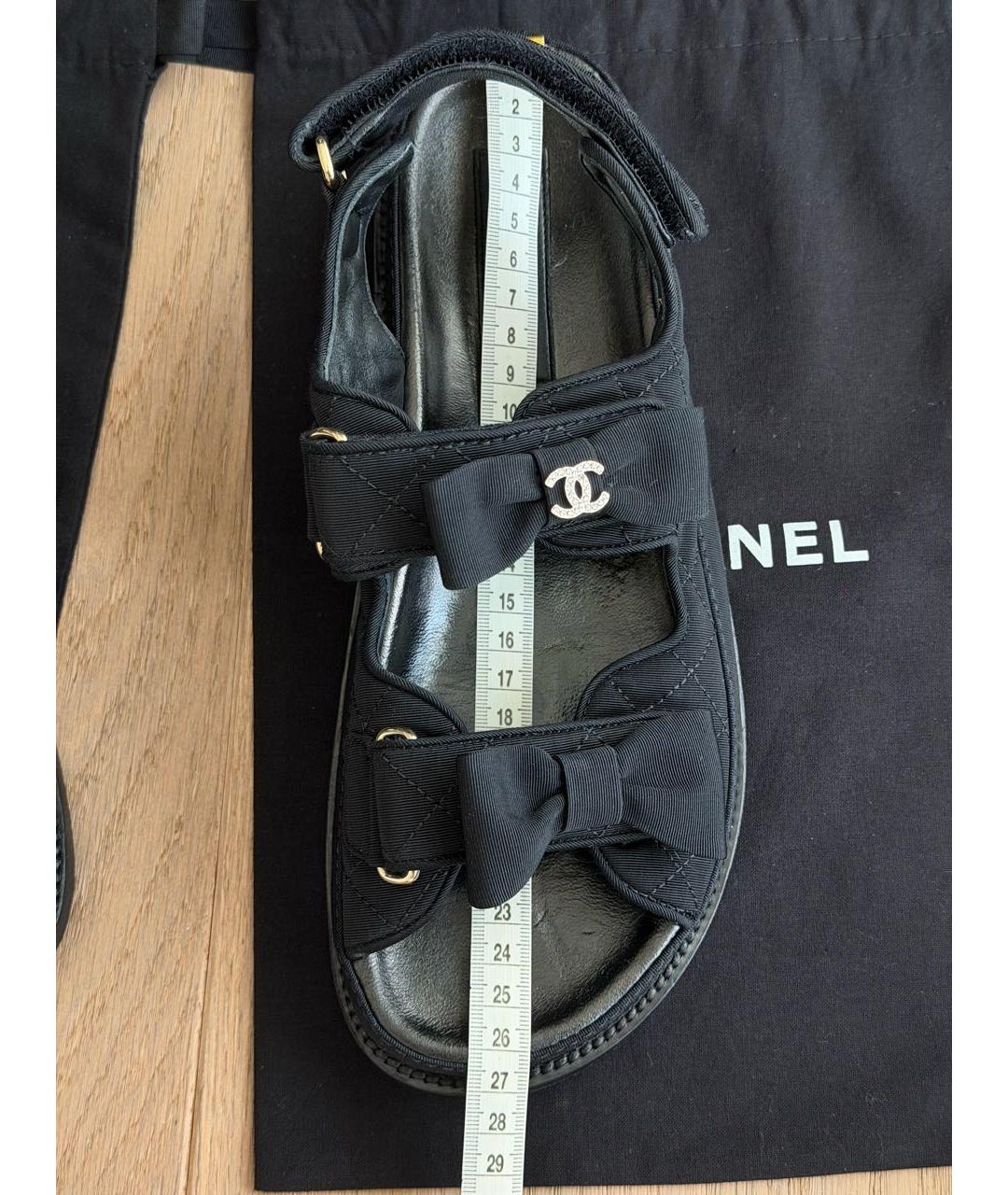 CHANEL Черные сандалии, фото 6