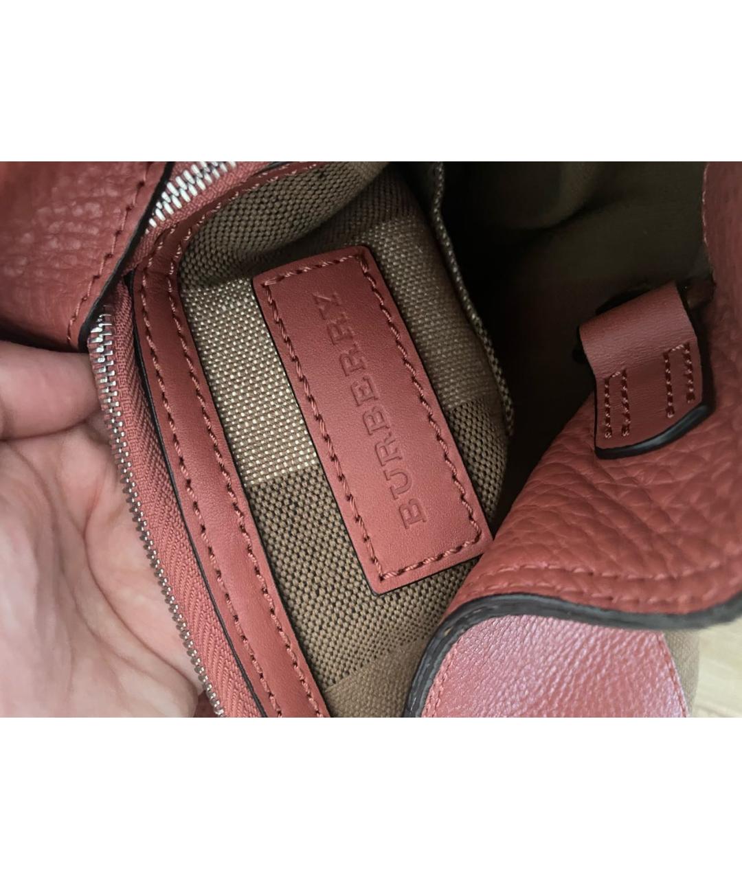 BURBERRY Бежевая кожаная сумка тоут, фото 8