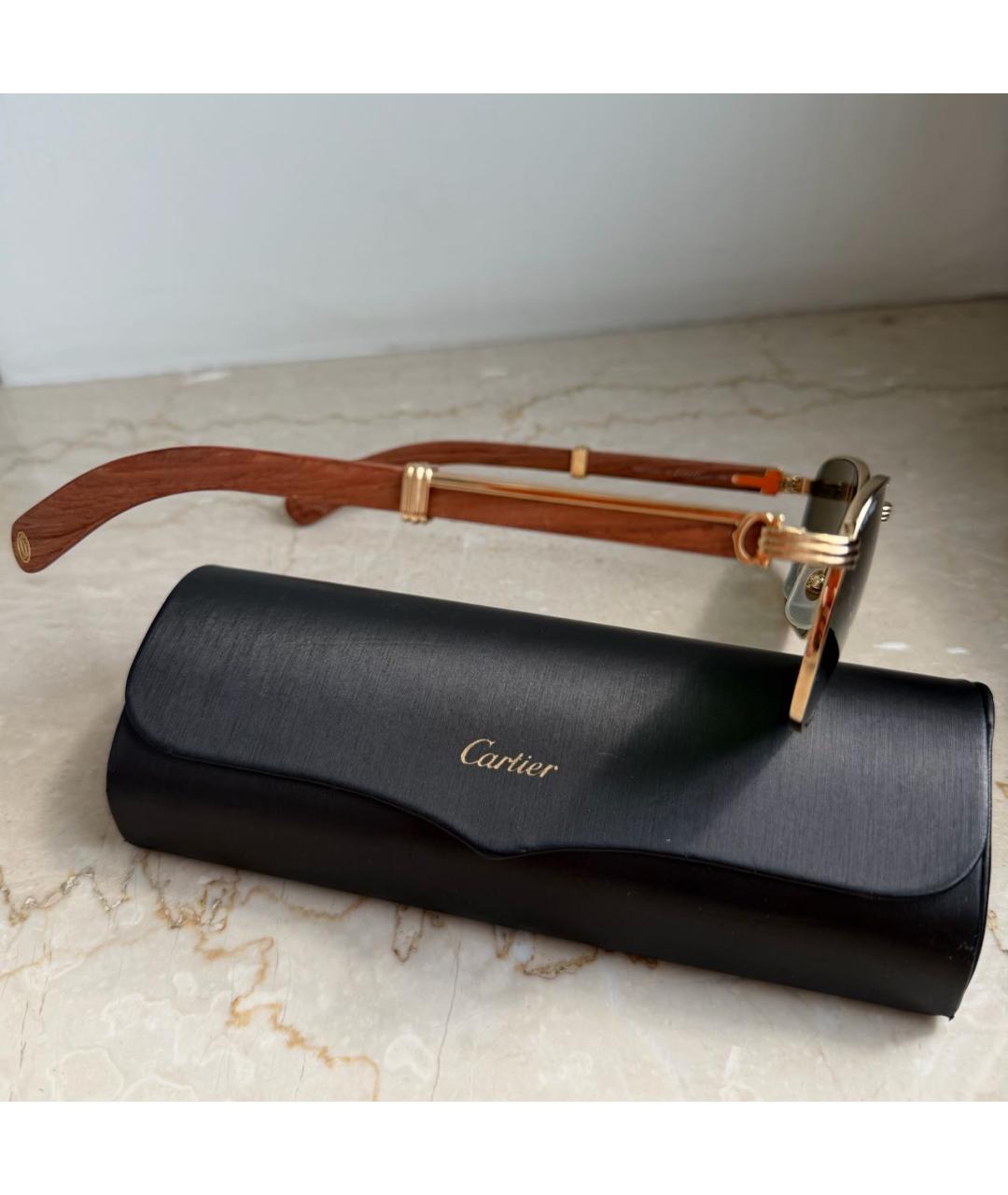 CARTIER Золотые металлические солнцезащитные очки, фото 4