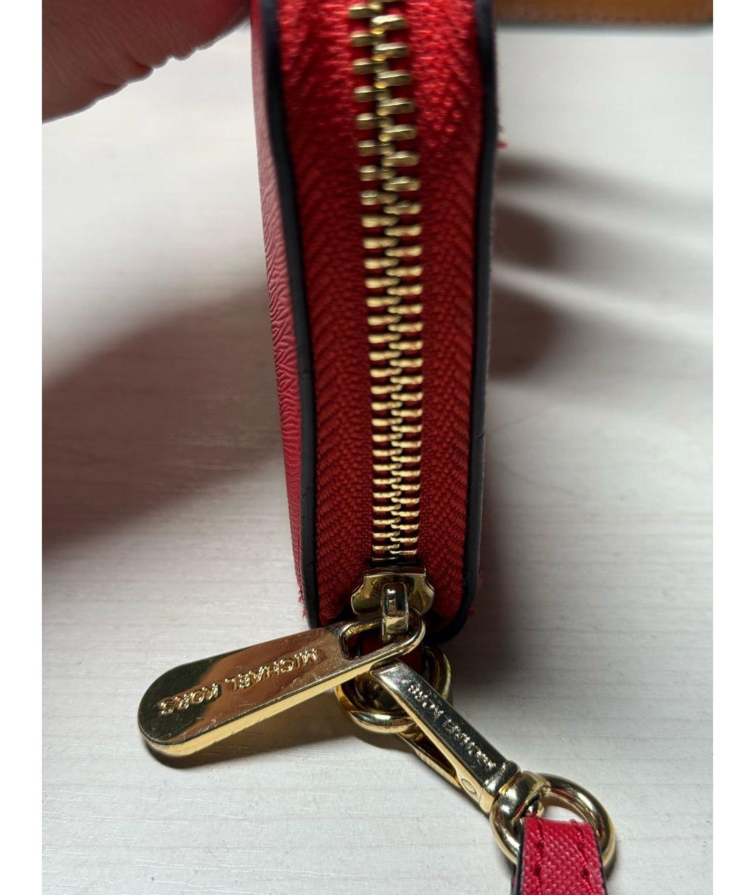 MICHAEL KORS Красный кожаный кошелек, фото 5