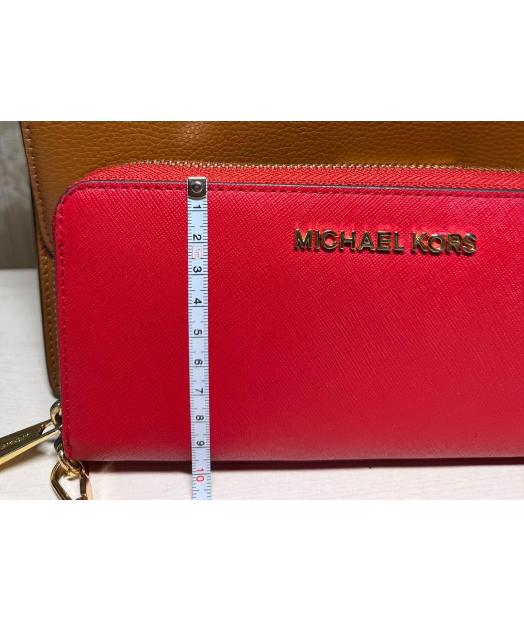 MICHAEL KORS Красный кожаный кошелек, фото 6