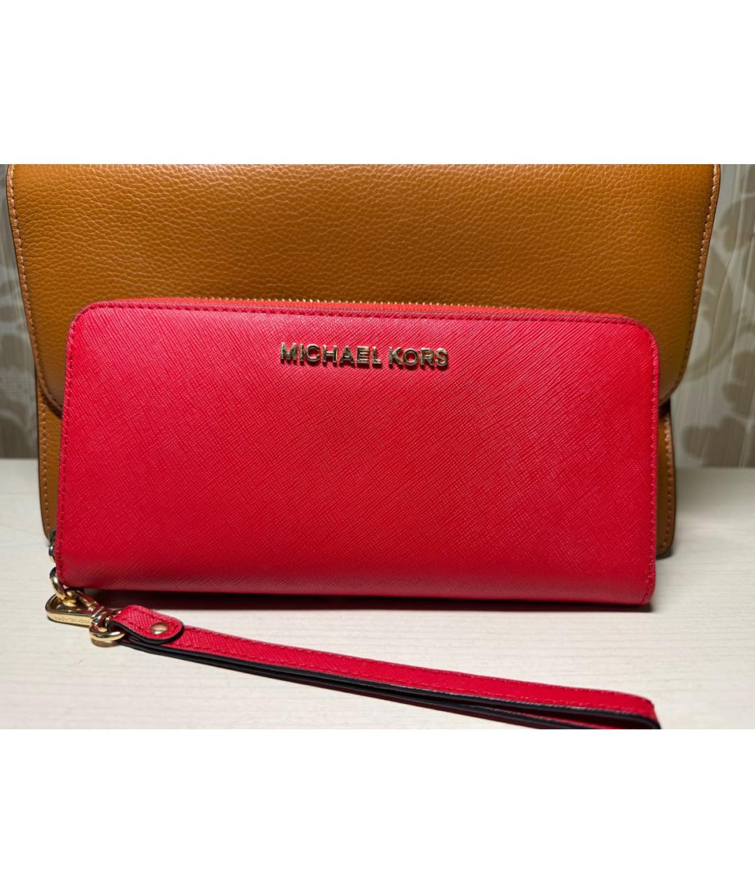 MICHAEL KORS Красный кожаный кошелек, фото 9