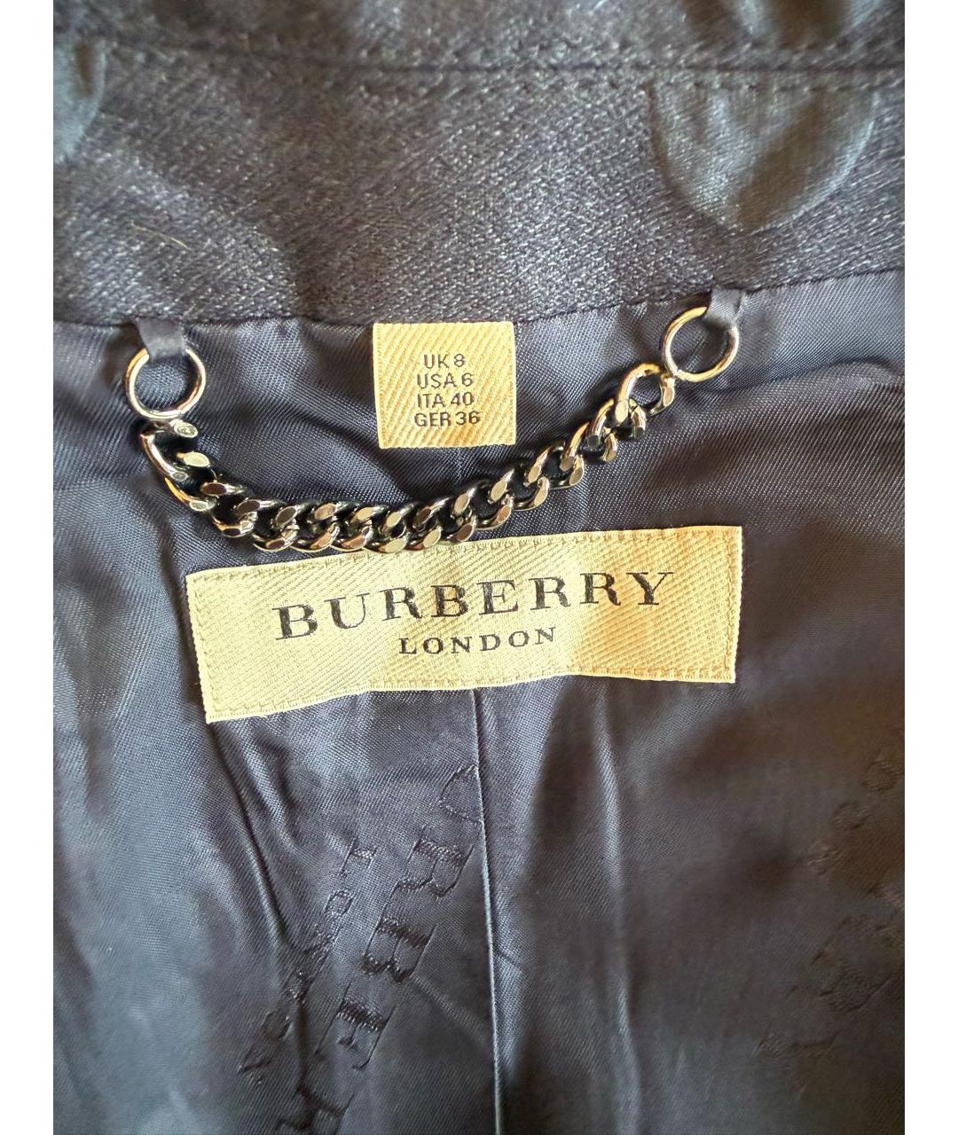 BURBERRY Темно-синий вискозный жакет/пиджак, фото 3