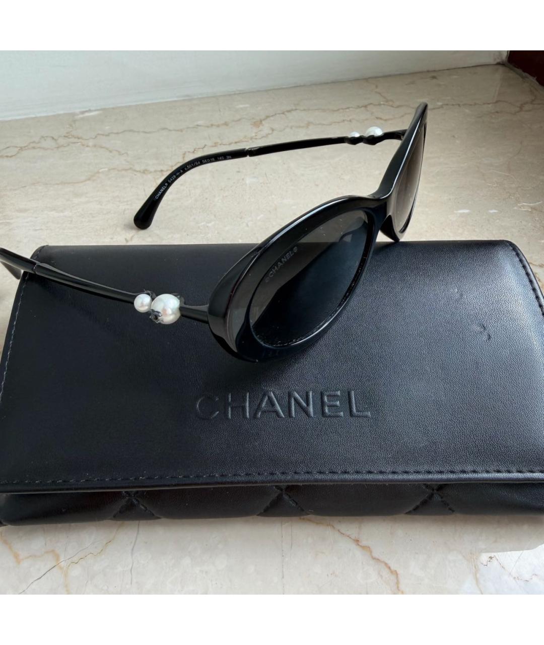 CHANEL Черные пластиковые солнцезащитные очки, фото 4