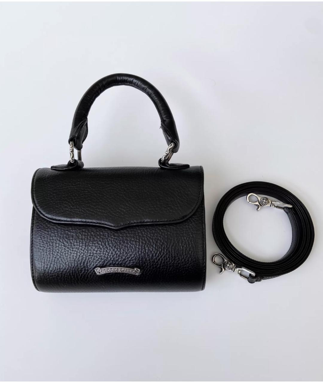 CHROME HEARTS Черная кожаная сумка с короткими ручками, фото 2