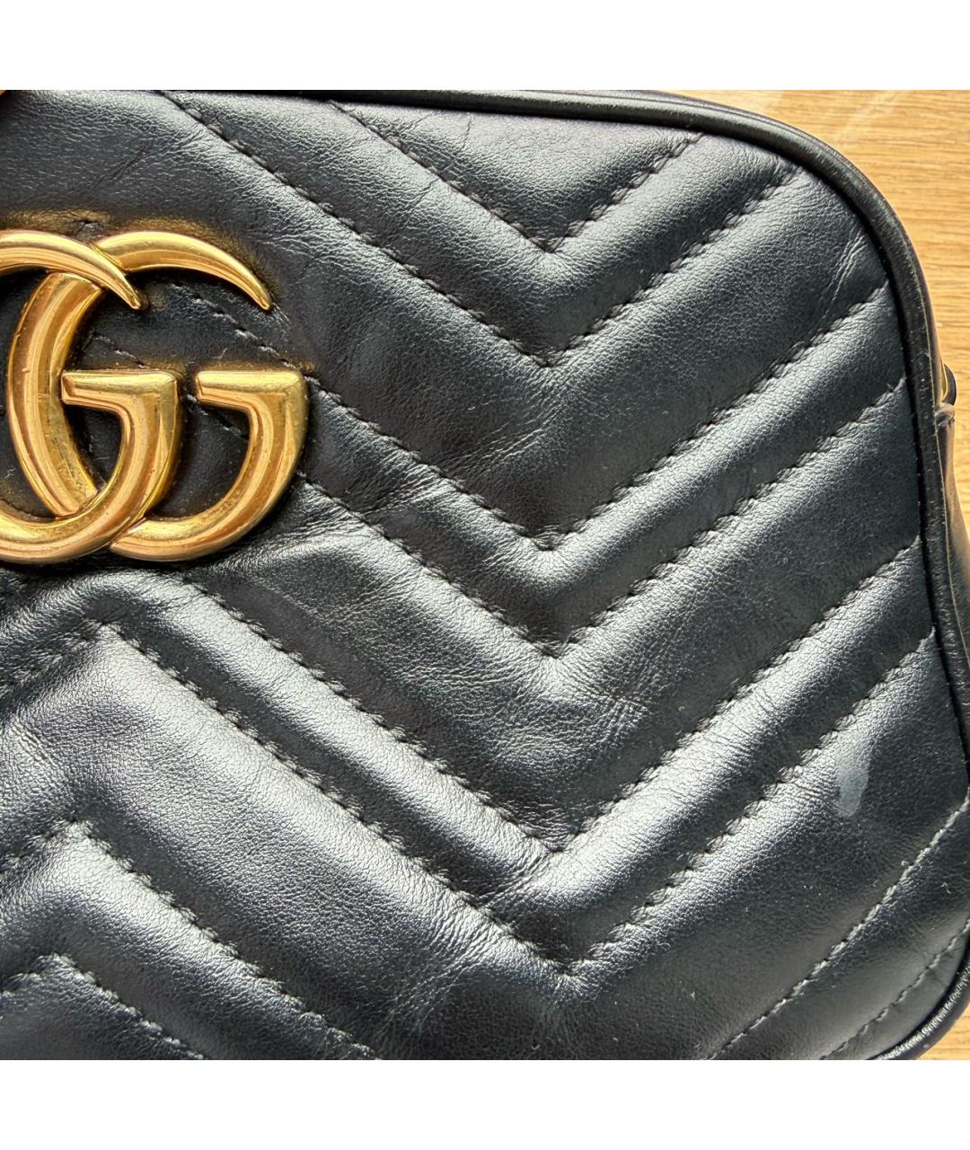 GUCCI Черная кожаная сумка через плечо, фото 2