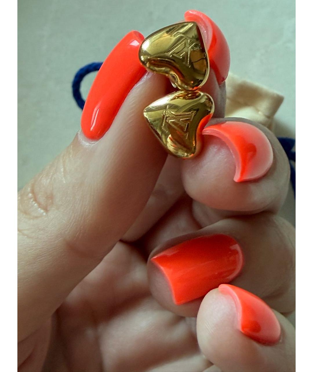 LOUIS VUITTON Золотые латунные серьги, фото 5