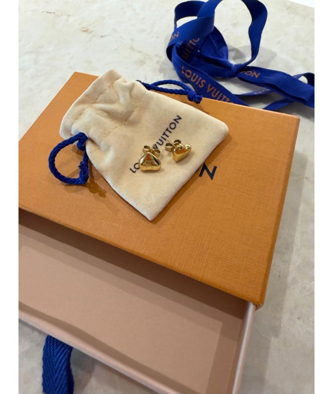LOUIS VUITTON Золотые латунные серьги, фото 6