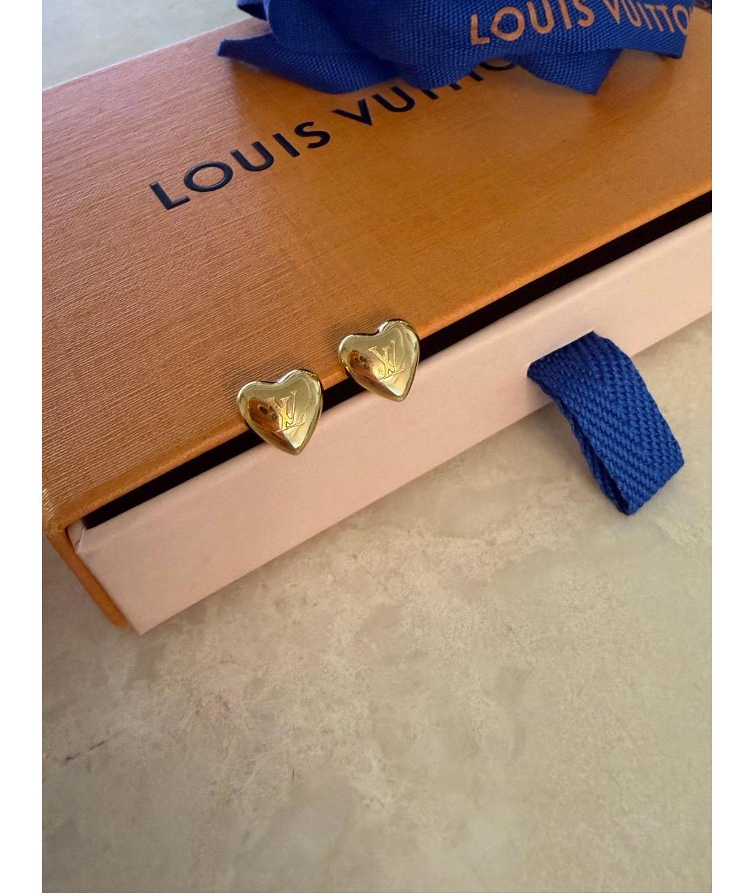 LOUIS VUITTON Золотые латунные серьги, фото 7