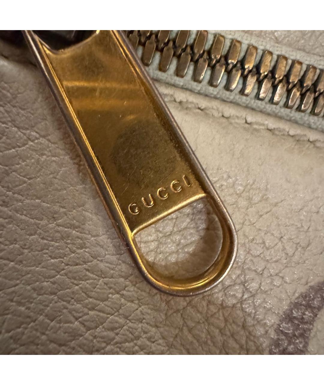 GUCCI Белая кожаная барсетка, фото 3