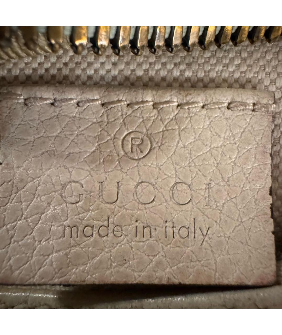 GUCCI Белая кожаная барсетка, фото 4