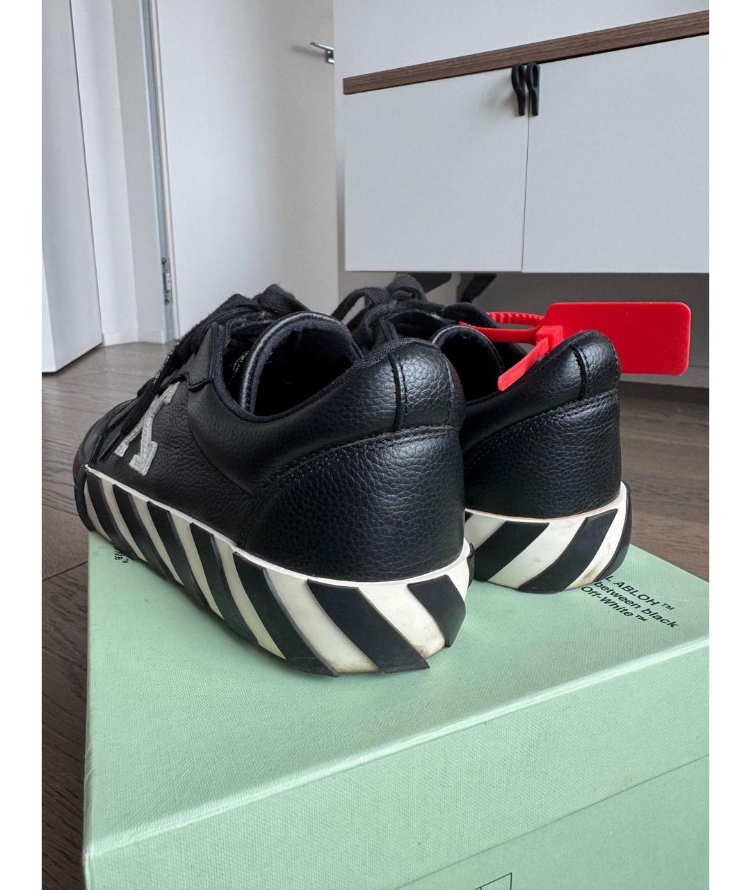 OFF-WHITE Черные кожаные кеды, фото 4