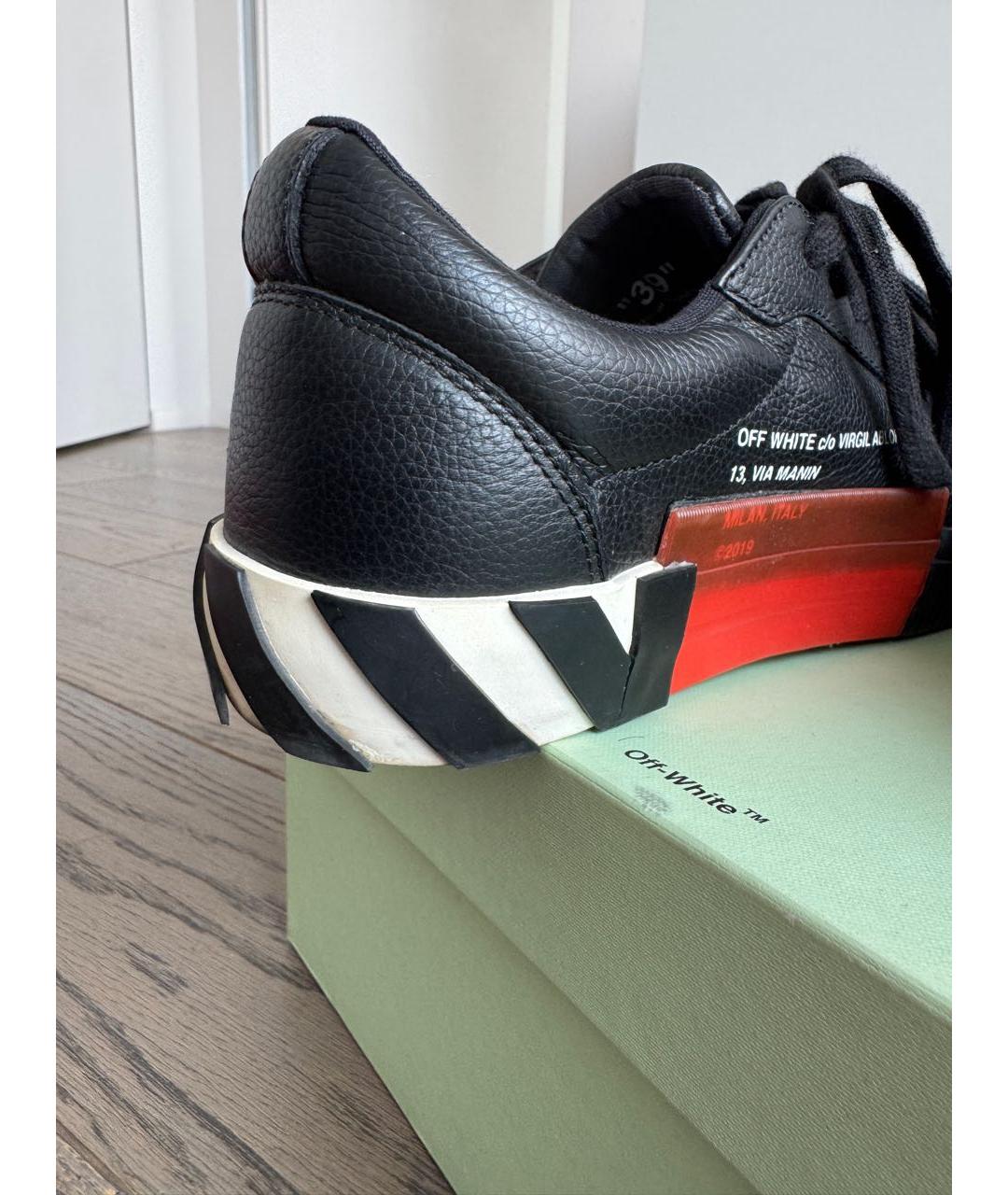 OFF-WHITE Черные кожаные кеды, фото 5