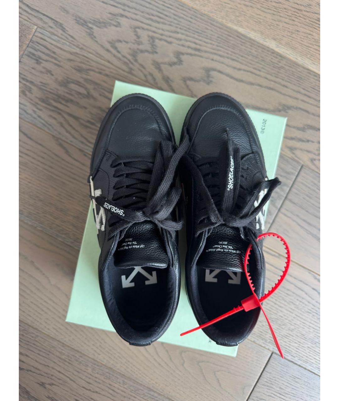 OFF-WHITE Черные кожаные кеды, фото 3