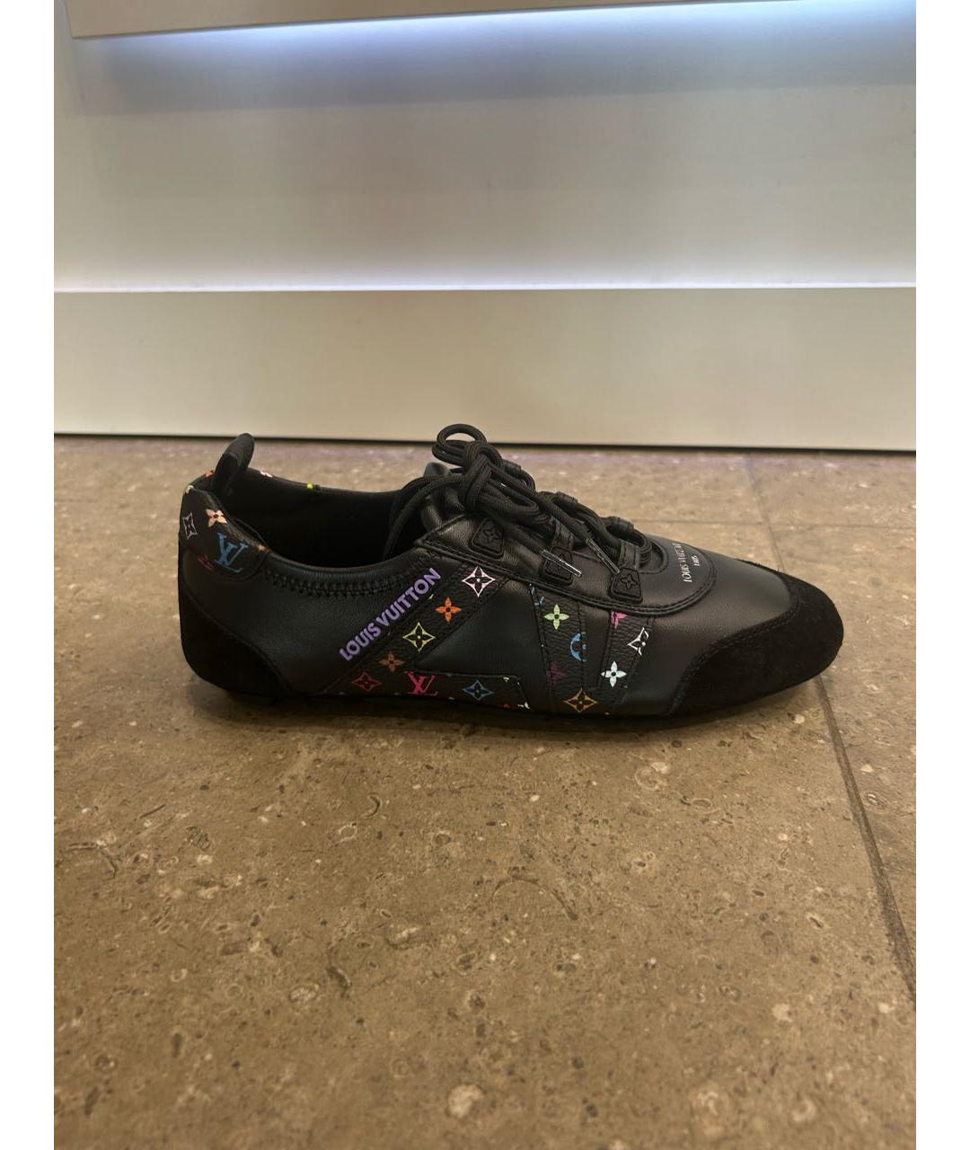 LOUIS VUITTON Черные кожаные кроссовки, фото 9