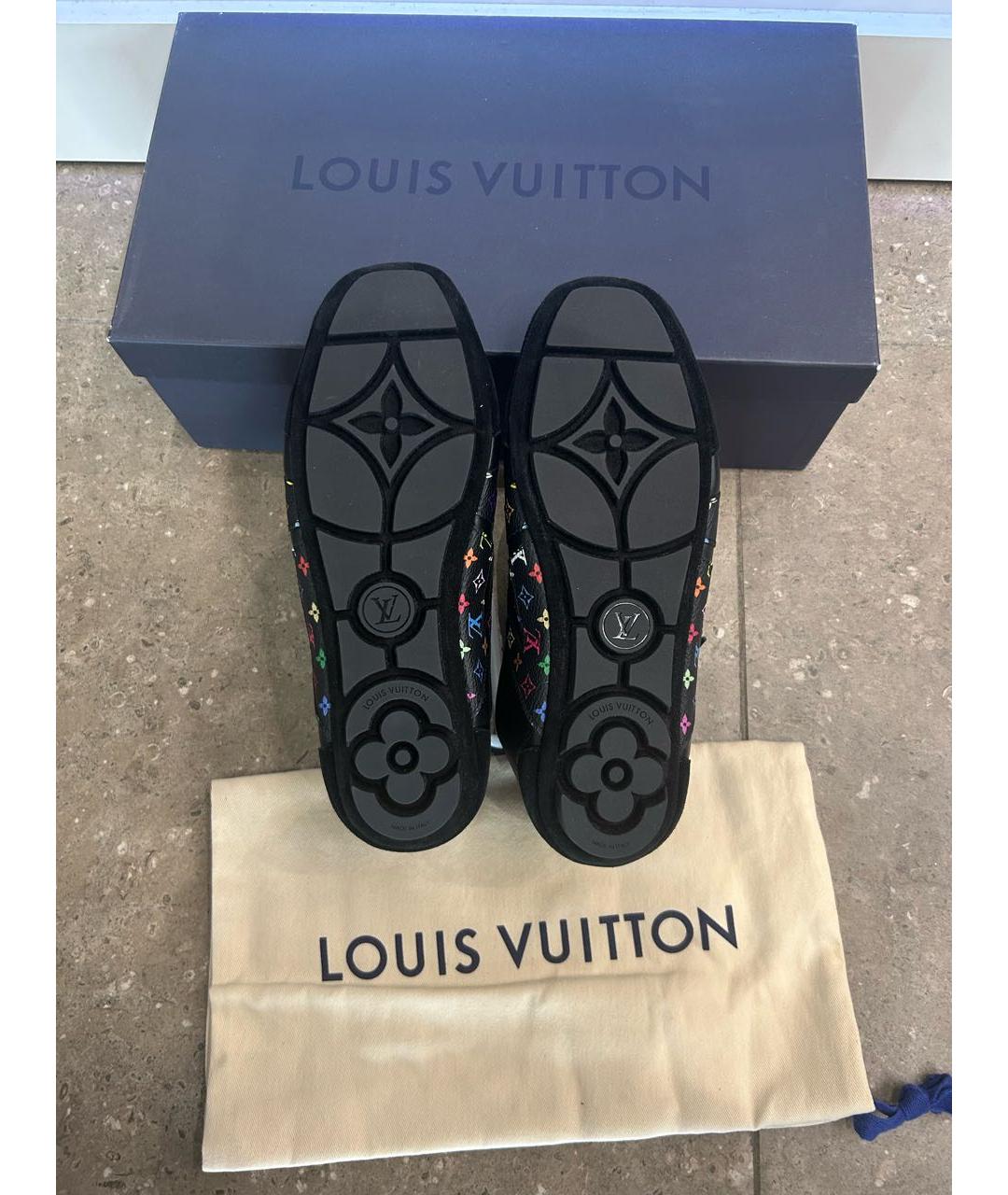 LOUIS VUITTON Черные кожаные кроссовки, фото 6
