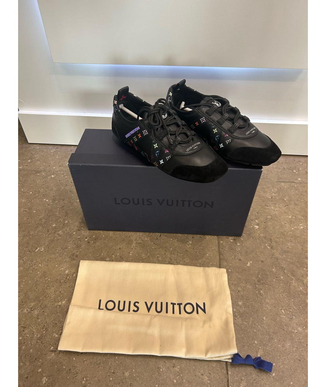 LOUIS VUITTON Черные кожаные кроссовки, фото 5