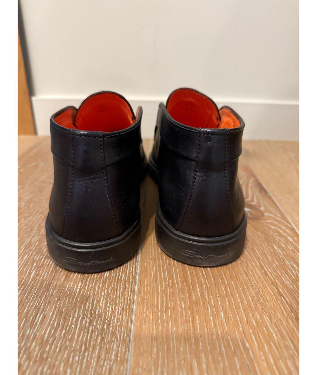 SANTONI Черные кожаные лоферы, фото 4