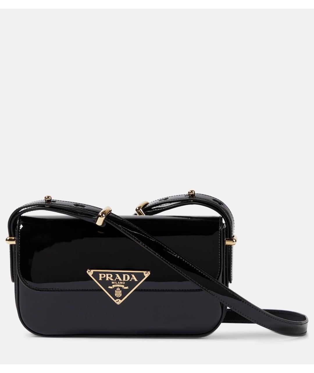 PRADA Черная сумка через плечо из лакированной кожи, фото 8