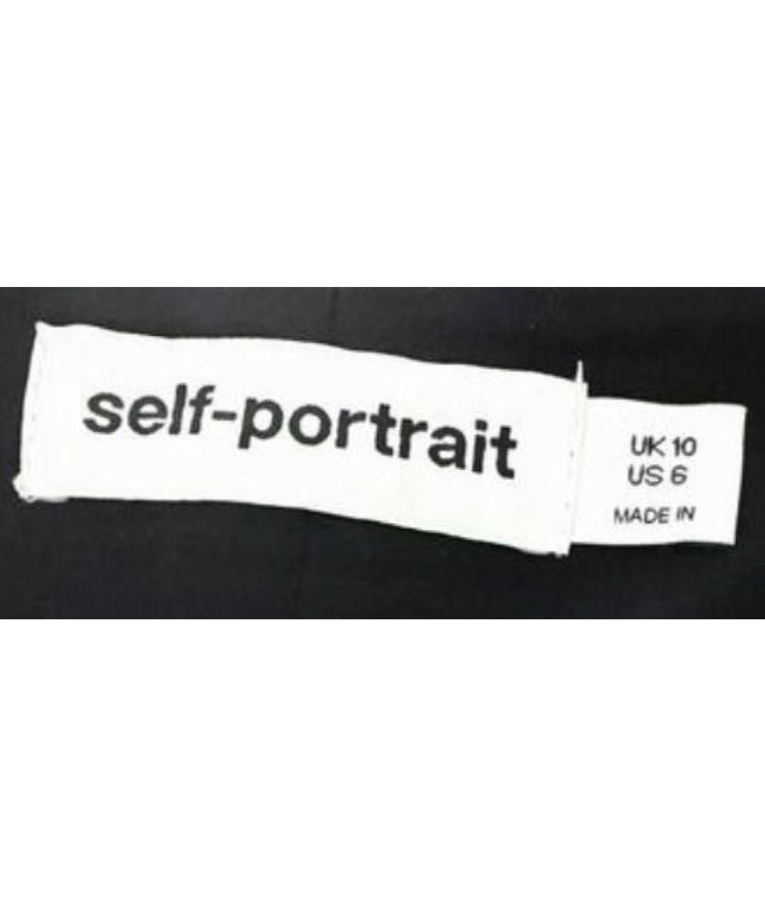 SELF-PORTRAIT Черное шифоновое вечернее платье, фото 7