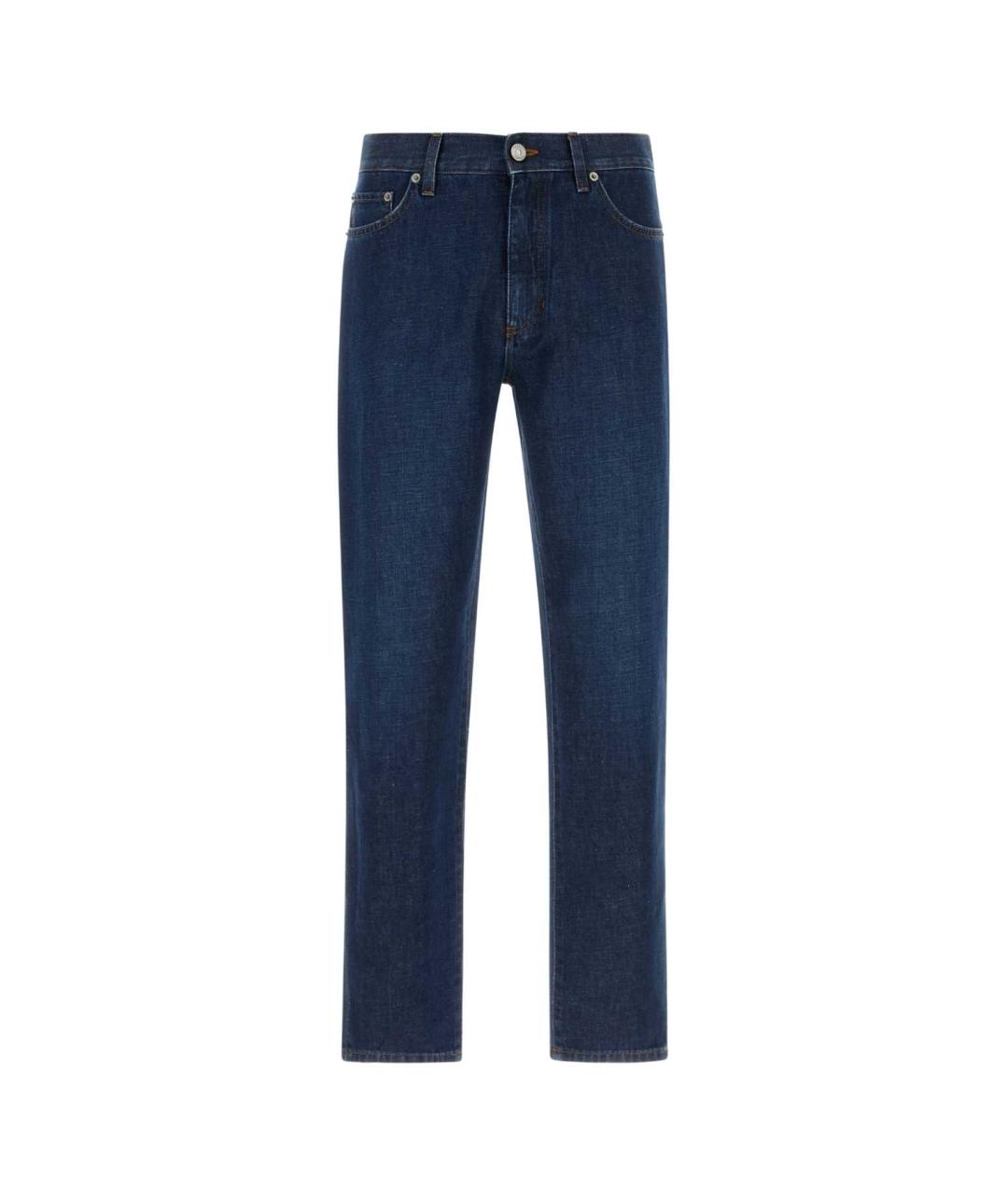 ZEGNA Синие хлопковые прямые джинсы, фото 1