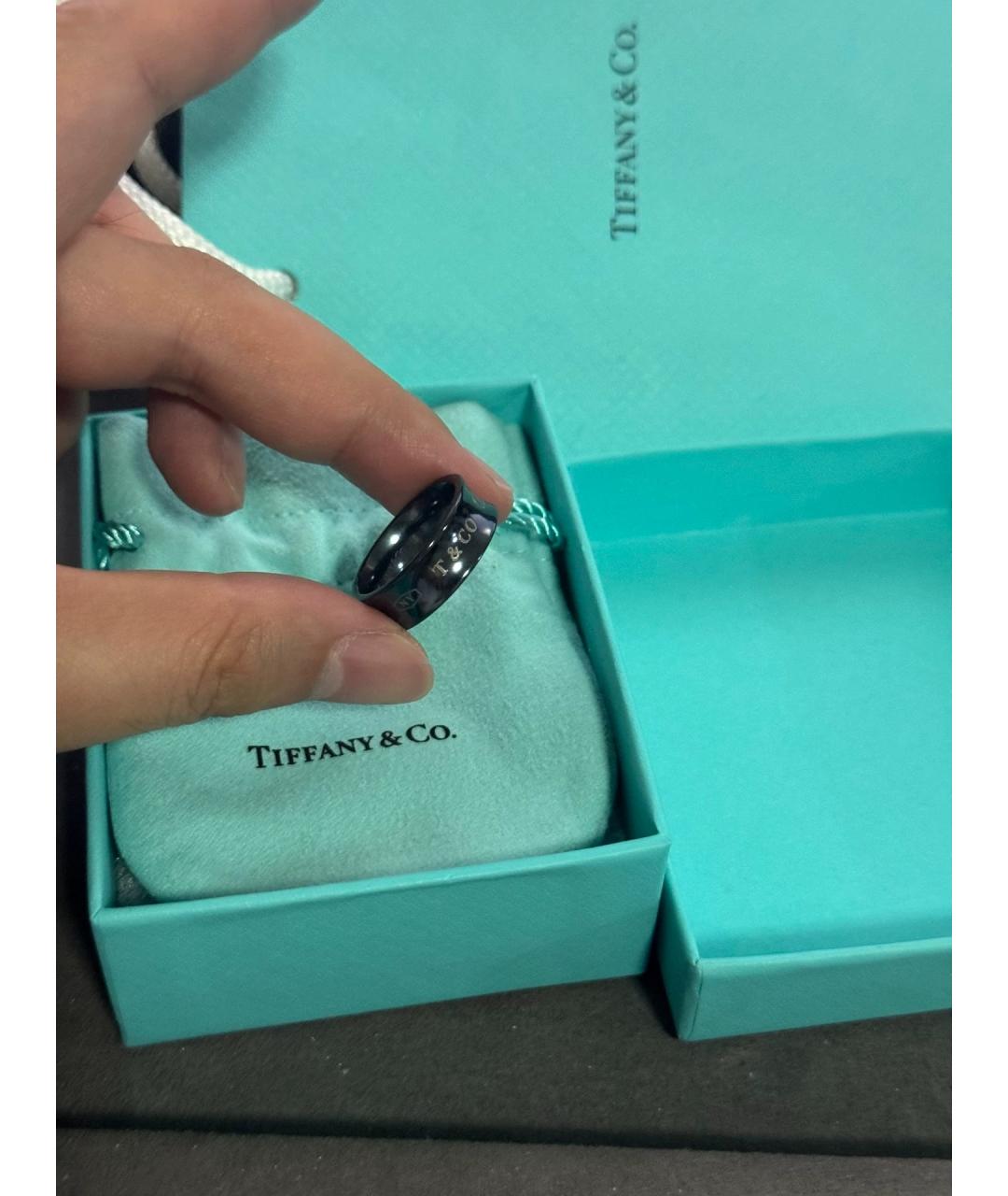 TIFFANY&CO Черное металлическое кольцо, фото 2