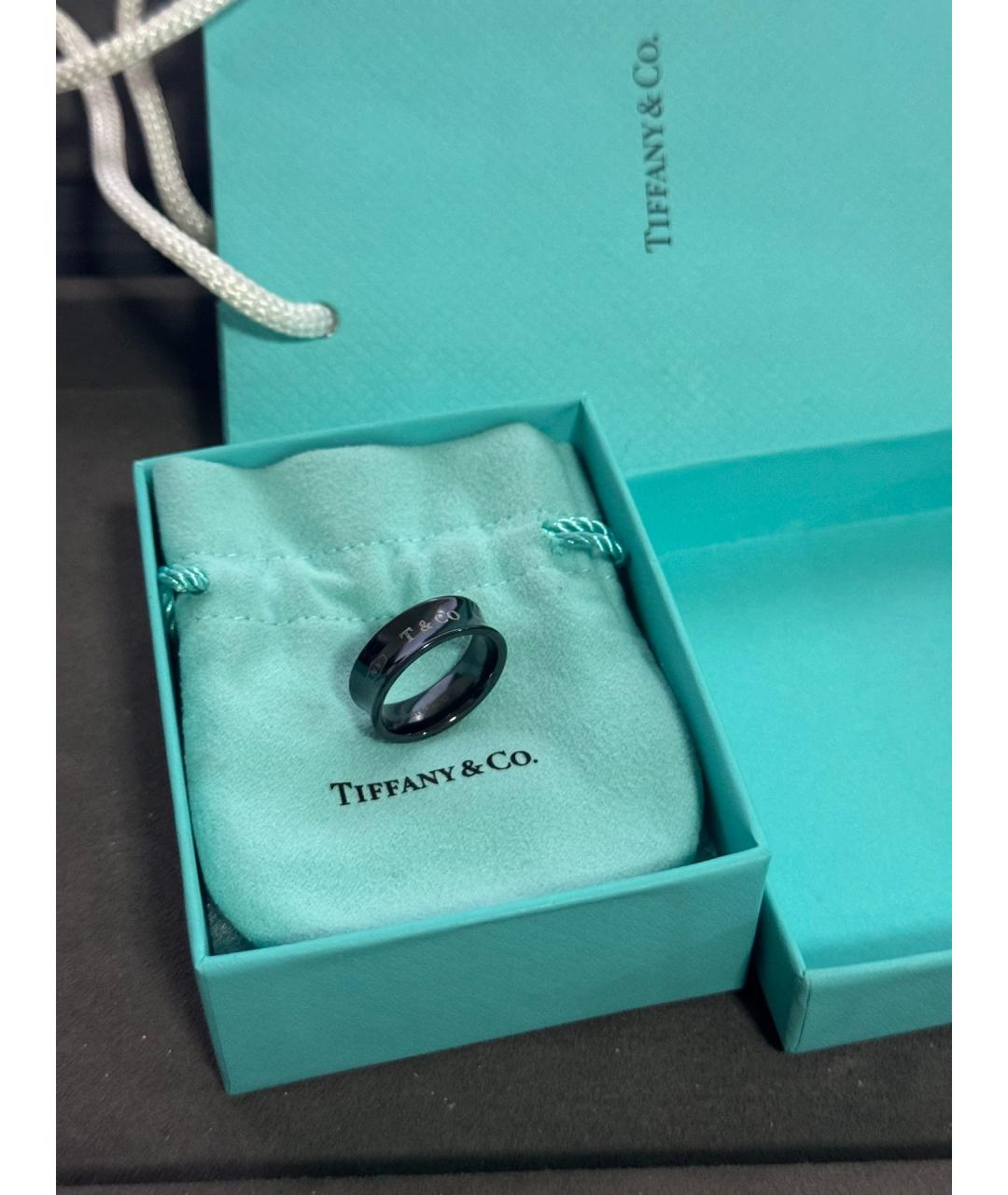 TIFFANY&CO Черное металлическое кольцо, фото 9